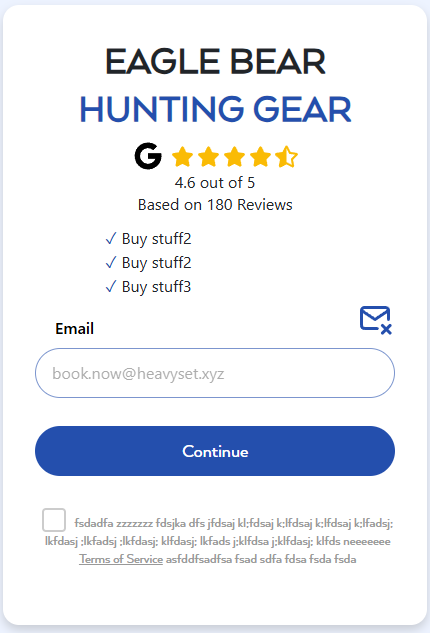 Form showing the Google icon in black