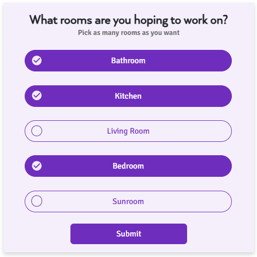 Screenshot: Question with multi-select